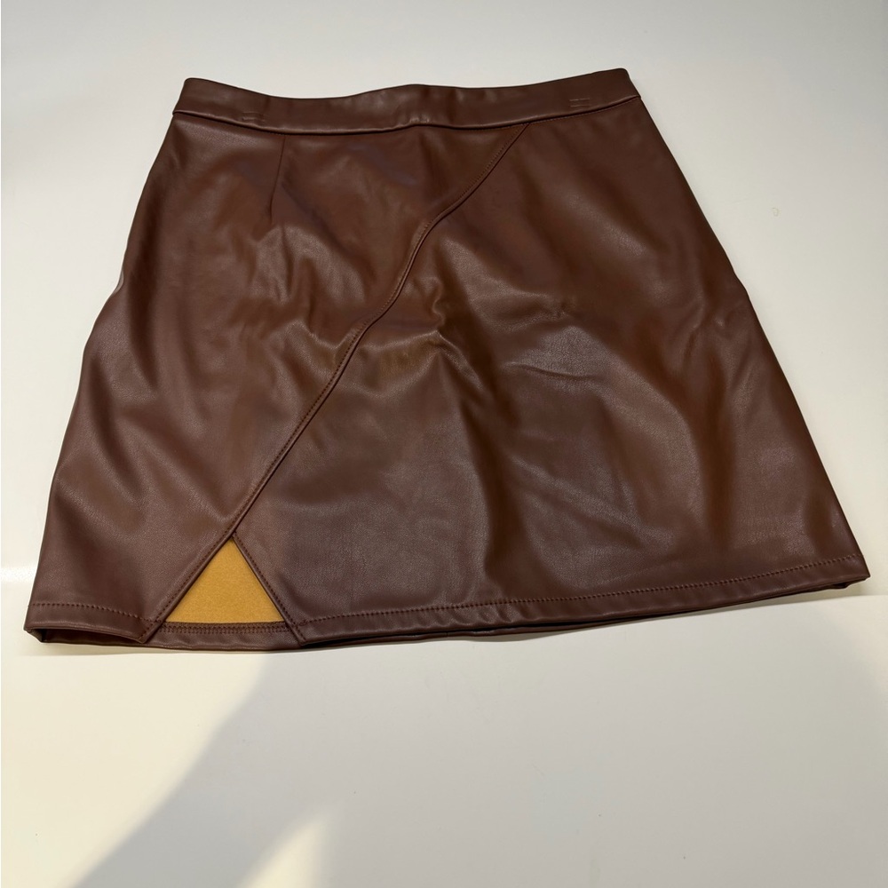 Brand new- Brown Leather Skirt